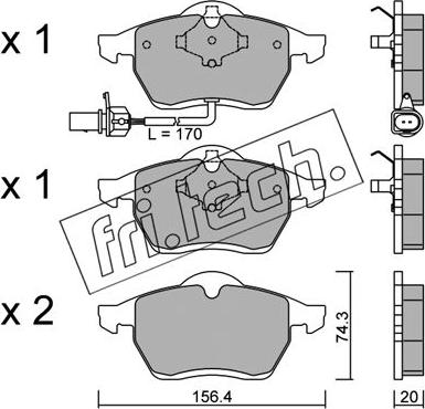 Fri.Tech. 288.1 - Тормозные колодки, дисковые, комплект www.autospares.lv