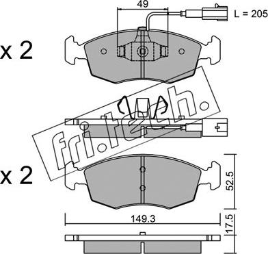 Fri.Tech. 283.4 - Bremžu uzliku kompl., Disku bremzes autospares.lv