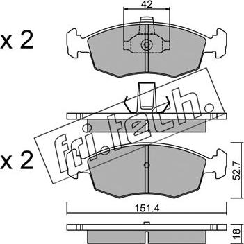 Fri.Tech. 283.3 - Bremžu uzliku kompl., Disku bremzes www.autospares.lv