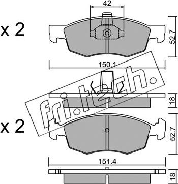 Fri.Tech. 283.2 - Bremžu uzliku kompl., Disku bremzes www.autospares.lv