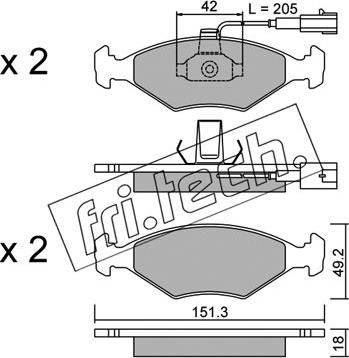 Fri.Tech. 282.1 - Bremžu uzliku kompl., Disku bremzes www.autospares.lv