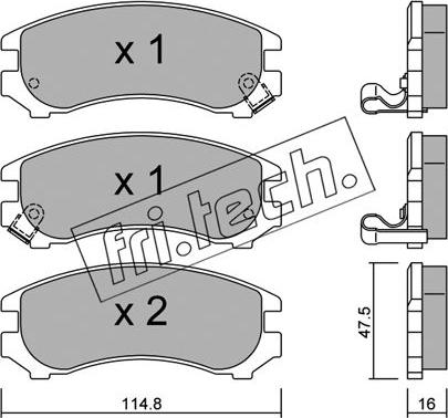 Fri.Tech. 239.1 - Тормозные колодки, дисковые, комплект www.autospares.lv