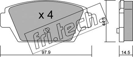 Fri.Tech. 235.0 - Brake Pad Set, disc brake www.autospares.lv