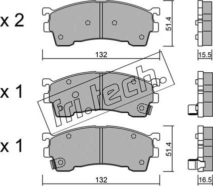 Fri.Tech. 232.1 - Brake Pad Set, disc brake www.autospares.lv