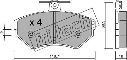 Fri.Tech. 224.1 - Bremžu uzliku kompl., Disku bremzes autospares.lv