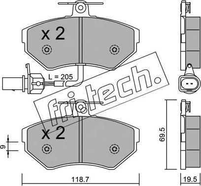 Fri.Tech. 224.2 - Bremžu uzliku kompl., Disku bremzes www.autospares.lv