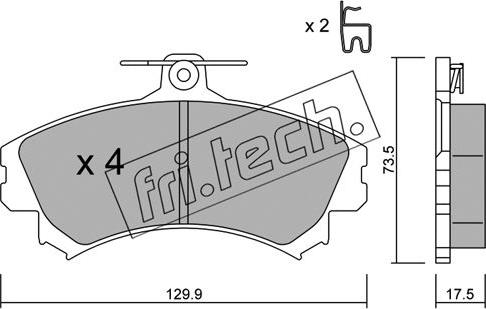 Fri.Tech. 225.1 - Bremžu uzliku kompl., Disku bremzes www.autospares.lv