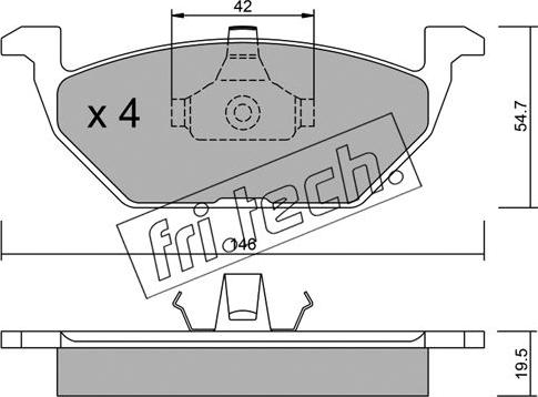 Fri.Tech. 220.0 - Bremžu uzliku kompl., Disku bremzes www.autospares.lv