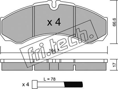 Fri.Tech. 221.3 - Bremžu uzliku kompl., Disku bremzes www.autospares.lv