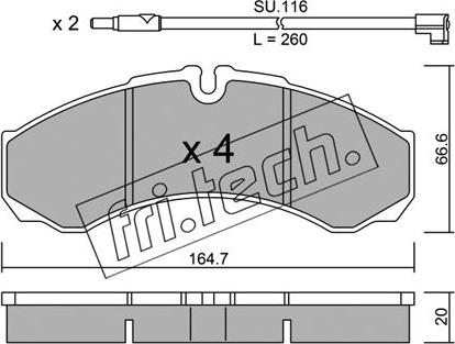 Fri.Tech. 221.7W - Brake Pad Set, disc brake www.autospares.lv