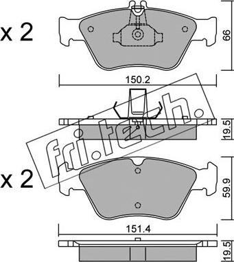 Fri.Tech. 228.0 - Bremžu uzliku kompl., Disku bremzes www.autospares.lv