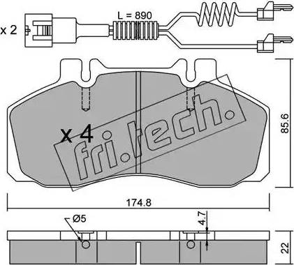 Fri.Tech. 275.0W - Bremžu uzliku kompl., Disku bremzes autospares.lv