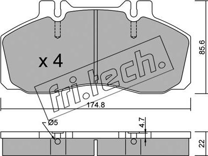 Fri.Tech. 275.0 - Bremžu uzliku kompl., Disku bremzes www.autospares.lv