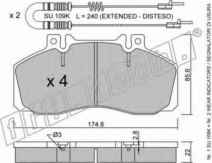 Fri.Tech. 276.0W - Bremžu uzliku kompl., Disku bremzes www.autospares.lv