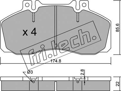 Fri.Tech. 276.0 - Bremžu uzliku kompl., Disku bremzes autospares.lv