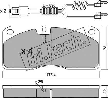 Fri.Tech. 278.3W - Bremžu uzliku kompl., Disku bremzes www.autospares.lv