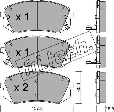 Fri.Tech. 799.0 - Тормозные колодки, дисковые, комплект www.autospares.lv