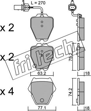 Fri.Tech. 790.1 - Bremžu uzliku kompl., Disku bremzes autospares.lv