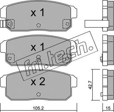 Fri.Tech. 749.0 - Bremžu uzliku kompl., Disku bremzes www.autospares.lv