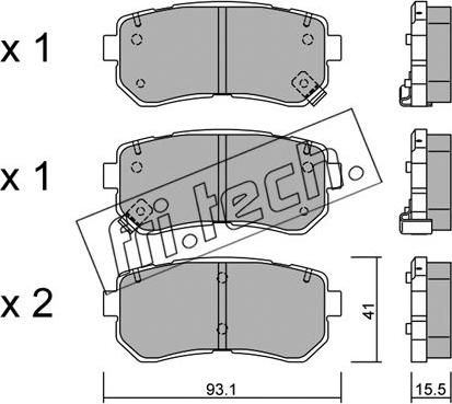 Fri.Tech. 741.0 - Тормозные колодки, дисковые, комплект www.autospares.lv