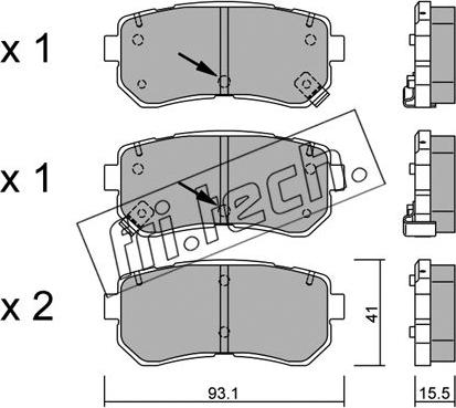 Fri.Tech. 741.1 - Bremžu uzliku kompl., Disku bremzes www.autospares.lv