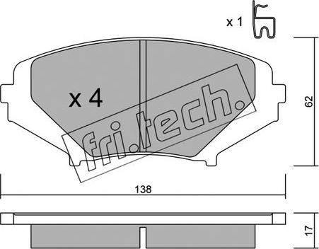 Fri.Tech. 748.0 - Bremžu uzliku kompl., Disku bremzes www.autospares.lv