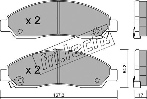 Fri.Tech. 747.0 - Bremžu uzliku kompl., Disku bremzes www.autospares.lv