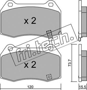 Fri.Tech. 754.0 - Bremžu uzliku kompl., Disku bremzes www.autospares.lv