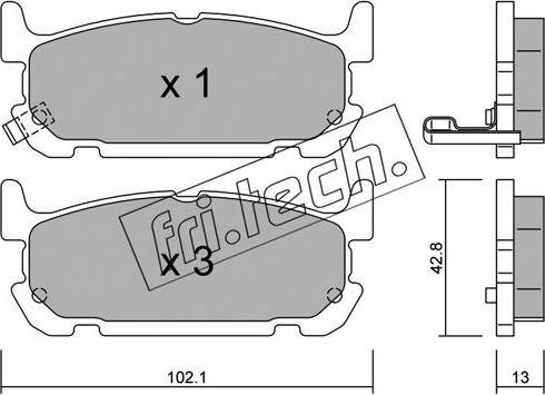 Fri.Tech. 750.0 - Bremžu uzliku kompl., Disku bremzes www.autospares.lv