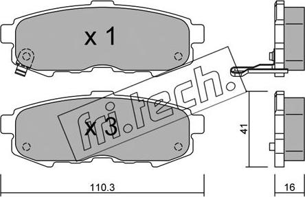 Fri.Tech. 751.0 - Bremžu uzliku kompl., Disku bremzes www.autospares.lv