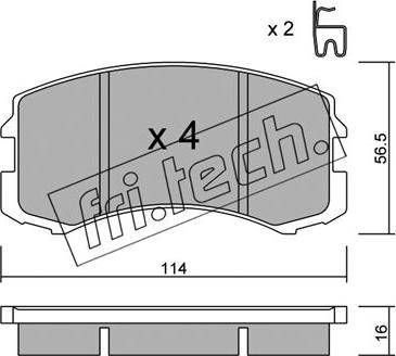 Fri.Tech. 752.0 - Bremžu uzliku kompl., Disku bremzes www.autospares.lv