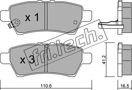 Fri.Tech. 760.0 - Brake Pad Set, disc brake www.autospares.lv