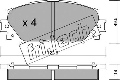 Fri.Tech. 761.0 - Тормозные колодки, дисковые, комплект www.autospares.lv