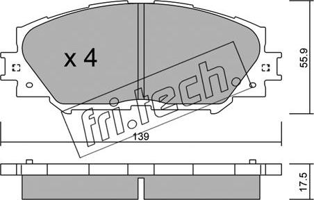 Fri.Tech. 763.0 - Brake Pad Set, disc brake www.autospares.lv