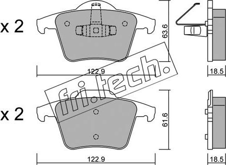 Fri.Tech. 704.0 - Bremžu uzliku kompl., Disku bremzes www.autospares.lv