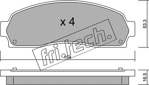 Fri.Tech. 701.0 - Тормозные колодки, дисковые, комплект www.autospares.lv