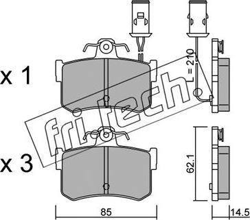 Fri.Tech. 707.0 - Brake Pad Set, disc brake www.autospares.lv