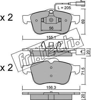 Fri.Tech. 719.0 - Bremžu uzliku kompl., Disku bremzes www.autospares.lv