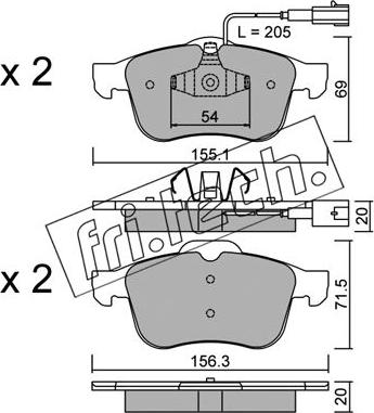 Fri.Tech. 719.1 - Bremžu uzliku kompl., Disku bremzes www.autospares.lv