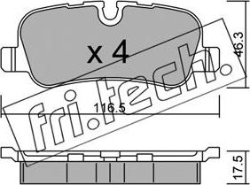 Fri.Tech. 710.0 - Bremžu uzliku kompl., Disku bremzes www.autospares.lv