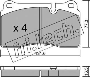 Fri.Tech. 711.0 - Bremžu uzliku kompl., Disku bremzes www.autospares.lv