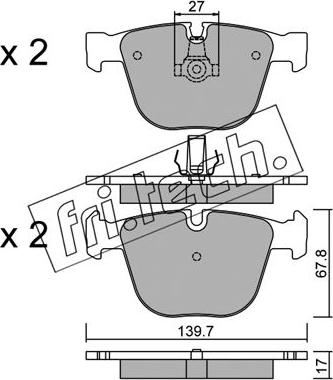 Fri.Tech. 789.9 - Bremžu uzliku kompl., Disku bremzes www.autospares.lv