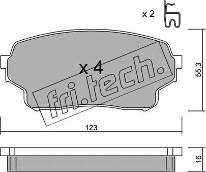 Fri.Tech. 781.0 - Bremžu uzliku kompl., Disku bremzes www.autospares.lv