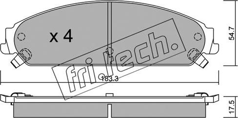 Fri.Tech. 733.0 - Bremžu uzliku kompl., Disku bremzes www.autospares.lv