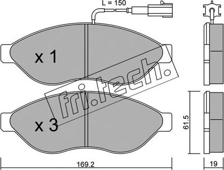 Fri.Tech. 724.0 - Bremžu uzliku kompl., Disku bremzes autospares.lv