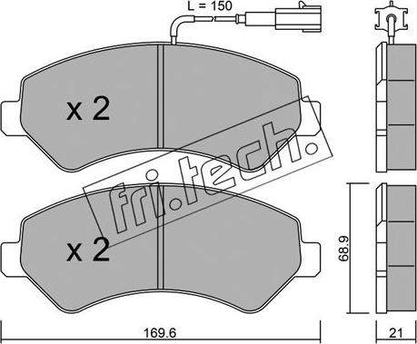 Fri.Tech. 725.2 - Bremžu uzliku kompl., Disku bremzes www.autospares.lv