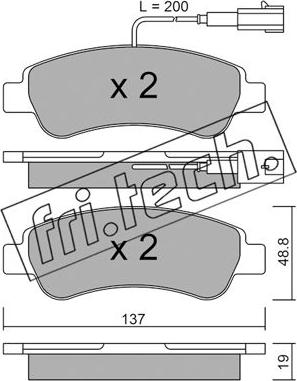 Fri.Tech. 726.1 - Bremžu uzliku kompl., Disku bremzes autospares.lv