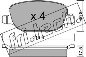 Fri.Tech. 720.0 - Тормозные колодки, дисковые, комплект www.autospares.lv