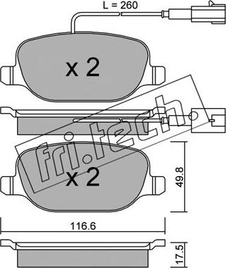 Fri.Tech. 720.2 - Bremžu uzliku kompl., Disku bremzes www.autospares.lv