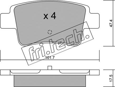 Fri.Tech. 721.0 - Bremžu uzliku kompl., Disku bremzes www.autospares.lv